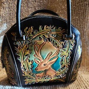 Vintage tooled leather purse - brand unknown
